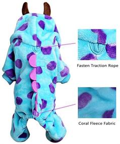 img 1 attached to Stylish Puzzle Bobble Pet Flannelette Winter Clothes: Blue Fashionable Dog Costume with Hat for a Warm and Casual Look