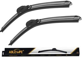 img 4 attached to 🧽 Set of 2- Ablewipe NO. 1932-4 Windshield Wiper Blades, 26" + 19" Inch Bracketless U J hook Beam Wipers for Front Window- Winter/Summer Ready