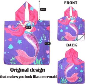 img 1 attached to 🧜 ComicalBubble Mermaid Kids Girls Bath Set, Swim Pool, Beach Hooded Poncho Towel for Toddlers Ages 1-6 Years, Super Soft, Absorbent Microfibers, Iridescent Sunglasses for Kids (Purple)