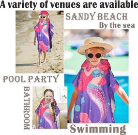 img 2 attached to 🧜 ComicalBubble Mermaid Kids Girls Bath Set, Swim Pool, Beach Hooded Poncho Towel for Toddlers Ages 1-6 Years, Super Soft, Absorbent Microfibers, Iridescent Sunglasses for Kids (Purple)