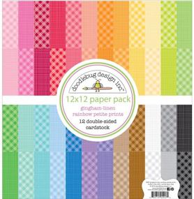 img 1 attached to 🌈 Doodlebug Gingham Linen Rainbow 12x12 Paper Pack - Enhanced for SEO