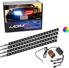 img 4 attached to 🚗 iJDMTOY (4) 12-Inch Knight Night Rider Scanner Lighting Bars with Remote Control - 7-Color RGB 72-LED, Ideal for Car SUV Truck