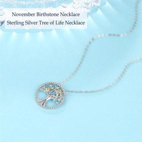 img 3 attached to 💎 Tree of Life Necklace with Birthstones - Perfect Christmas Jewelry Gift for Mom, Wife and Women - December, January, and February Gems - Blue Topaz, Garnet, Amethyst, Blue Sapphire, Emerald, and Peridot - made with Sterling Silver