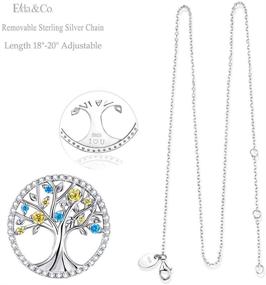img 1 attached to 💎 Tree of Life Necklace with Birthstones - Perfect Christmas Jewelry Gift for Mom, Wife and Women - December, January, and February Gems - Blue Topaz, Garnet, Amethyst, Blue Sapphire, Emerald, and Peridot - made with Sterling Silver