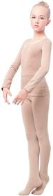 img 4 attached to 🩱 Tan Active Undergarments Set for Kids Girls - Daydance Active Nude Base Layers for Dance