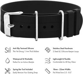 img 3 attached to 📱 Premium Silicone Rubber Watchband by Benchmark Straps
