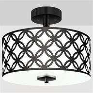 💡 ganiude modern 3-lights semi flush ceiling light: stylish black finish for kitchen, living room, entryway логотип