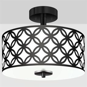 img 4 attached to 💡 Ganiude Modern 3-Lights Semi Flush Ceiling Light: Stylish Black Finish for Kitchen, Living Room, Entryway