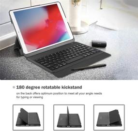 img 1 attached to Чехол ProCase Keyboard для iPad Air 3 10.5 2019 / iPad Pro 10.5 2017 - Съемная беспроводная клавиатура с многоуровневым стендом и умным чехлом