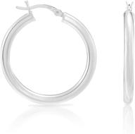 💎 tilo jewelry sterling silver classic shiny polished round hoop earrings, 3mm tube: timeless elegance and style logo