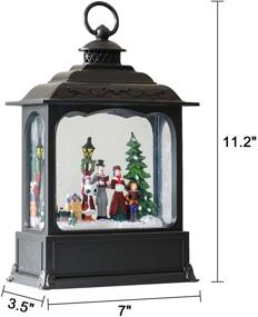 img 3 attached to 🎄 Wondise 11.2 inch Christmas Musical Snow Globe Lantern with Timer - USB/Battery Operated, Spinning Water Glitters, Singing Snow Globe Lantern Christmas Carolers