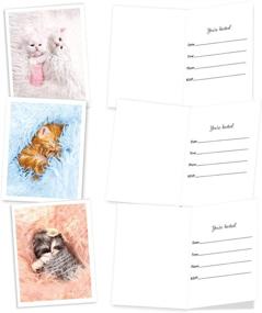 img 2 attached to 💌 20 Kids Invitation Note Cards with Envelopes by The Best Card Company - Box of Assorted RSVP Invites (4 x 5.12 Inch, 10 Designs, 2 Each) - Fluffy Furballs AM7168ING-B2x10