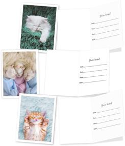img 1 attached to 💌 20 Kids Invitation Note Cards with Envelopes by The Best Card Company - Box of Assorted RSVP Invites (4 x 5.12 Inch, 10 Designs, 2 Each) - Fluffy Furballs AM7168ING-B2x10