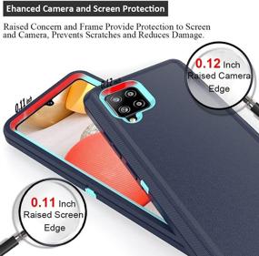 img 2 attached to Samsung Galaxy A42 5G Protective Case with Screen Protectors - Heavy Duty Rugged Shockproof Full Body Protection, Kickstand, Belt Clip Holster - Blue+Light Blue