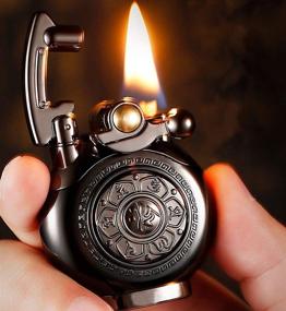 img 4 attached to Vintage Antique Reusable Windproof Trench Cigarette Lighter 🔥 - Cool Smoking Lighters for Men, Unique Birthday Gifts (Black)