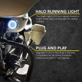 img 3 attached to Увеличенная видимость: 2-дюймовые передние LED-сигналы поворота Harley с белыми габаритными огнями - стиль Bullet 1157 для мотоциклов Harley Davidson