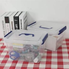 img 1 attached to 📦 6 Quart Clear Latch Storage Box with Handle and Latches - Pack of 4