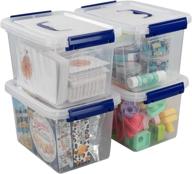 📦 6 quart clear latch storage box with handle and latches - pack of 4 logo