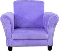 🪑 velvet upholstered single kids sofa chair with wooden frame, perfect for boys and girls (purple) logo