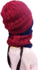 img 2 attached to ⛄️ Warm Snow Knit Beanie and Circle Scarf Set for Kids - JOYEBUY 2PCS Boys Girls Hat & Scarf Combo