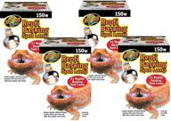 zoo med reptile basking spot lamps 150 watts - 4 pack: essential heat source for happy reptiles! логотип