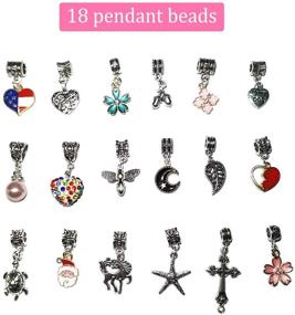 img 3 attached to Charm Bracelet DIY Craft Kit with Pendants, Crystal Resin Beads, Metal Beads, Snake Chains, and Leather Threads – Perfect Gift for Women, Teens, and Girls