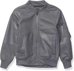 img 4 attached to 💼 Dark Charcoal Textured Leather Boys' Clothing by Urban Republic