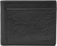 fossil men's sliding wallet: sleek black accessory for organizing wallets, cards, and currency logo