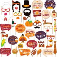 🍽️ 47 friendsgiving photo booth props - thanksgiving feast, give thanks, fall harvest, funny turkey party decorations supplies for friends логотип