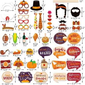 img 1 attached to 🍽️ 47 Friendsgiving Photo Booth Props - Thanksgiving Feast, Give Thanks, Fall Harvest, Funny Turkey Party Decorations Supplies for Friends