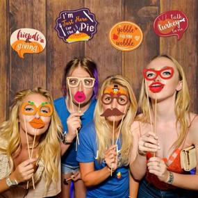 img 3 attached to 🍽️ 47 Friendsgiving Photo Booth Props - Thanksgiving Feast, Give Thanks, Fall Harvest, Funny Turkey Party Decorations Supplies for Friends