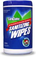 sanidate hard surface sanitizing wipes - epa registered - green cleaning - 125 count, no rinse logo