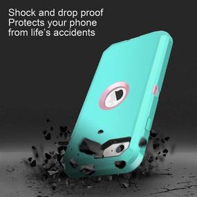 img 1 attached to 📱 I-HONVA iPhone SE 2020 Case with Built-in Screen Protector - Full Body Protection, Mint Green/Pink