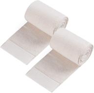 🩹 cotton elastic bandage wrap, 3 inches x 15 feet, 2 rolls compression bandage with hook-and-loop closure, latex-free for wound care, swelling, sprained ankle логотип