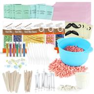 🌸 beth lee 5 colors hard wax beads kit: stripless hair removal with nose waxing sticks - perfect for eyebrows, body, legs, face, underarm, bikini, brazilian - includes wax warmer machine accessories logo