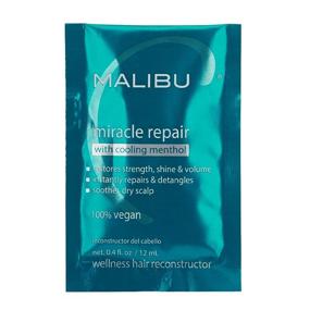 img 4 attached to Malibu C Miracle Repair Wellness Reconstructor: Cooling Menthol and Spearmint-Eucalyptus Formula for Hair Repair - 0.4fl oz