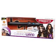 🔥 ceramic tourmaline curling wand by red by kiss (1 inch) logo