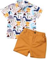 🦖 gentleman-inspired dinosaur toddler clothes: boys' bermuda clothing sets & apparel logo