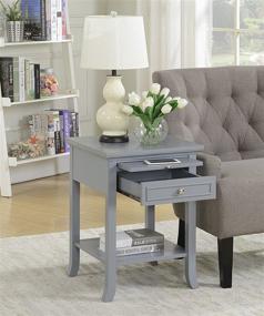 img 1 attached to Stylish and Functional: Convenience Concepts American Heritage End Table in Classic Gray