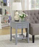 stylish and functional: convenience concepts american heritage end table in classic gray logo