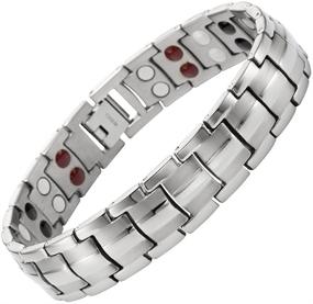 img 4 attached to 🔧 Adjustable Titanium Magnetic Therapy Bracelet for Arthritis Pain Relief by Willis Judd - Men's Edition