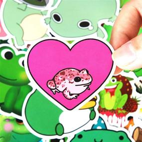 img 1 attached to 🐸 50Pcs Cute Frog Stickers: Vinyl Aesthetic Trendy Laptop Stickers for Teens - DIY Decoration Frog Sticker and Decals