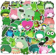 🐸 50pcs cute frog stickers: vinyl aesthetic trendy laptop stickers for teens - diy decoration frog sticker and decals logo