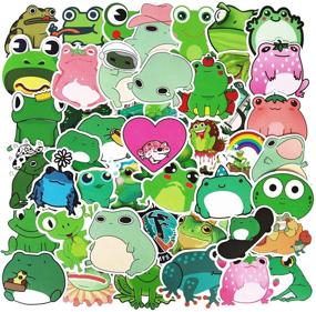 img 4 attached to 🐸 50Pcs Cute Frog Stickers: Vinyl Aesthetic Trendy Laptop Stickers for Teens - DIY Decoration Frog Sticker and Decals