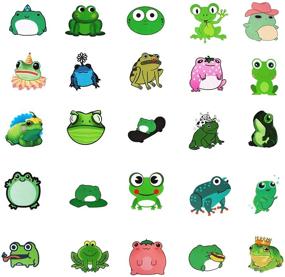 img 3 attached to 🐸 50Pcs Cute Frog Stickers: Vinyl Aesthetic Trendy Laptop Stickers for Teens - DIY Decoration Frog Sticker and Decals