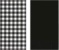 black buffalo check disposable guest towels paper napkins for bathroom, 2 sets of 16 packages logo