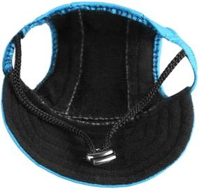 img 2 attached to 🐾 Stylish and Comfortable Happy Hours Canvas Oxford Fabric Cap for Dogs, Cats, and Pets - Blue with Ear Holes, Adjustable Strap, and Sun Protection