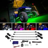 🌈 ledglow 4pc standard million color golf cart underglow kit - water resistant flexible tubes - previous model for ezgo yamaha club car logo