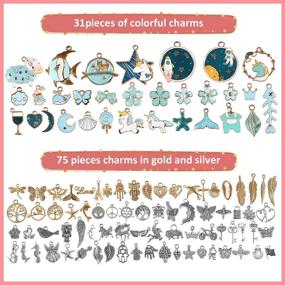 img 3 attached to 📿 732pcs Bangle Bracelet Making Kit - Urradia Charm Bracelet Making Set with 20pcs Expandable Bangles, Charms, Pendants, Necklace Cords, Open Jump Rings for DIY Craft Jewelry Making - Gift Box Included