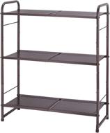 🗄 adjustable 3-tier storage rack, stackable and expandable organizer for kitchen, laundry, and bathroom, in bronze - ideal for trending home organization logo